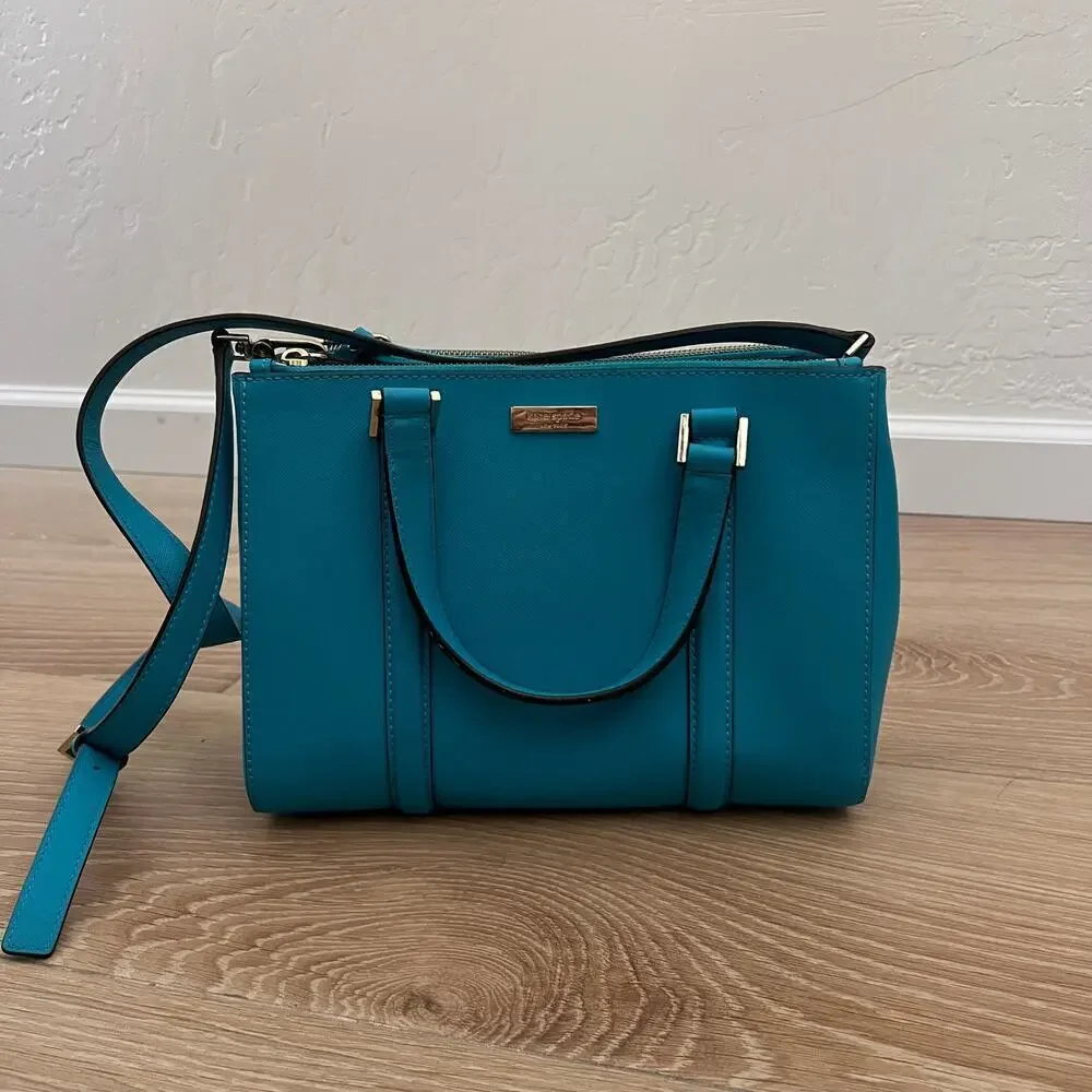 EUC $385 Kate Spade New York Newbury Lane Turquoise Cadene Satchel